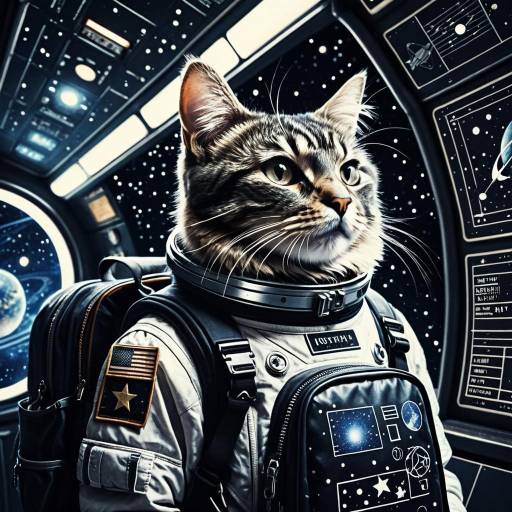 Cat Astronaut in Spaceship