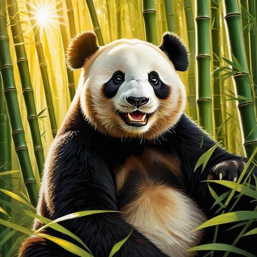 Giddy Panda in Golden Hour Glow