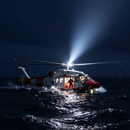 Nighttime Coast Guard Rescue Operation
