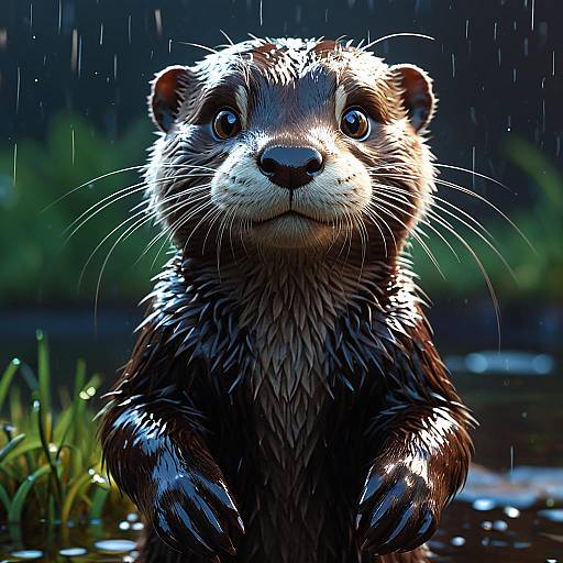 3D Pixar Style Anthropomorphic Otter Character