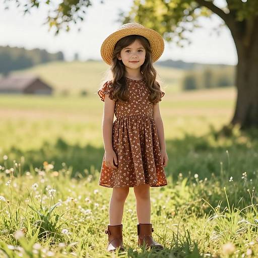 Confident Girl in Sunny Meadow
