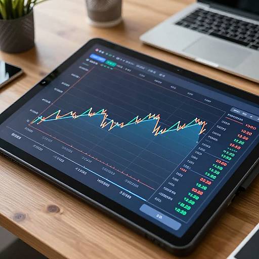 Finance Graph Close-Up on Touchscreen