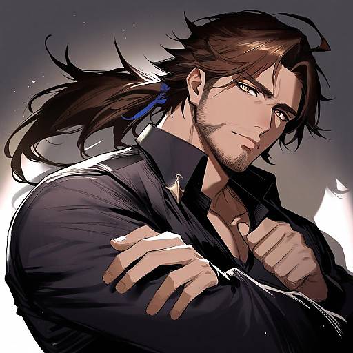 Illustration of Belmond banderas, nijisanji in the style of Hanny (uirusu chan)