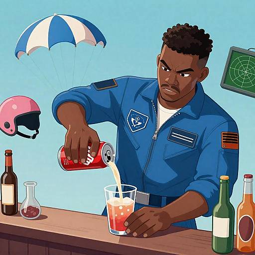 Dynamic Scene of a Bar and Flight Gear