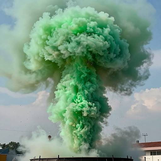 Volumetric Green Gas Plume Eruption