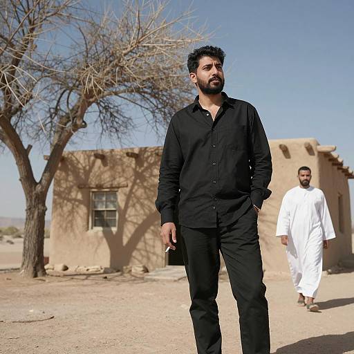 Desert Scene: Men in Contrast