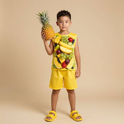 Boy in Fruit Salad Costume