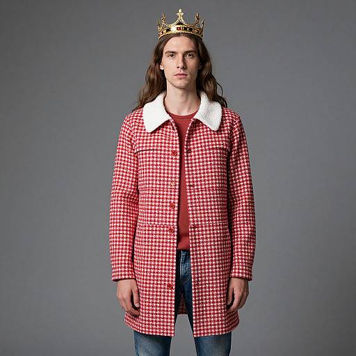 Man with Crown and Checkered Coat