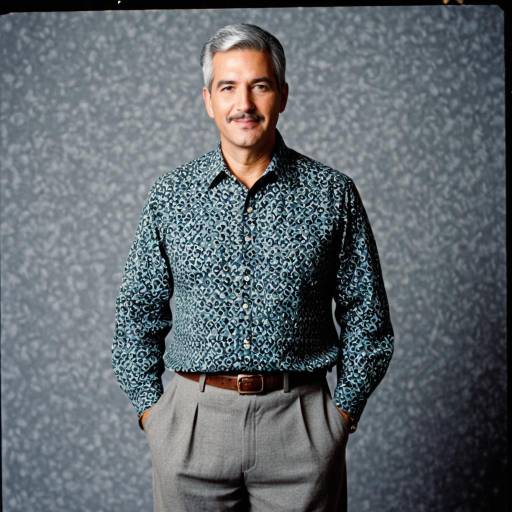 Middle-aged Man in Patterned Shirt and Slacks