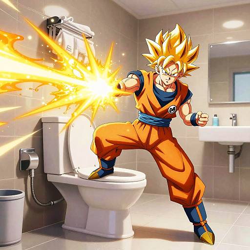 Super Saiyan Toilet Power Burst