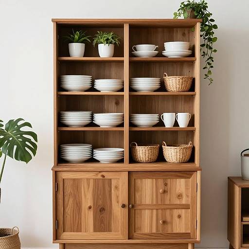 Minimalist Wooden China Cabinet Display