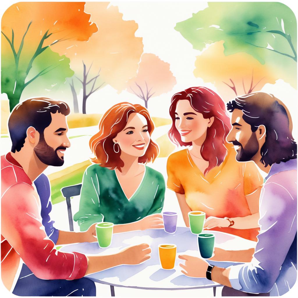 Warm Watercolor Illustration for Couples' Game