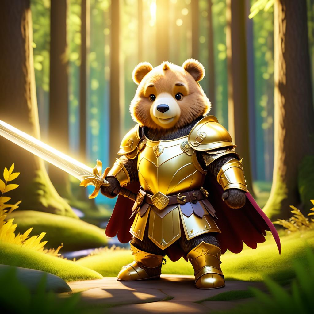 Charming Bear Paladin in Fantasy Realm