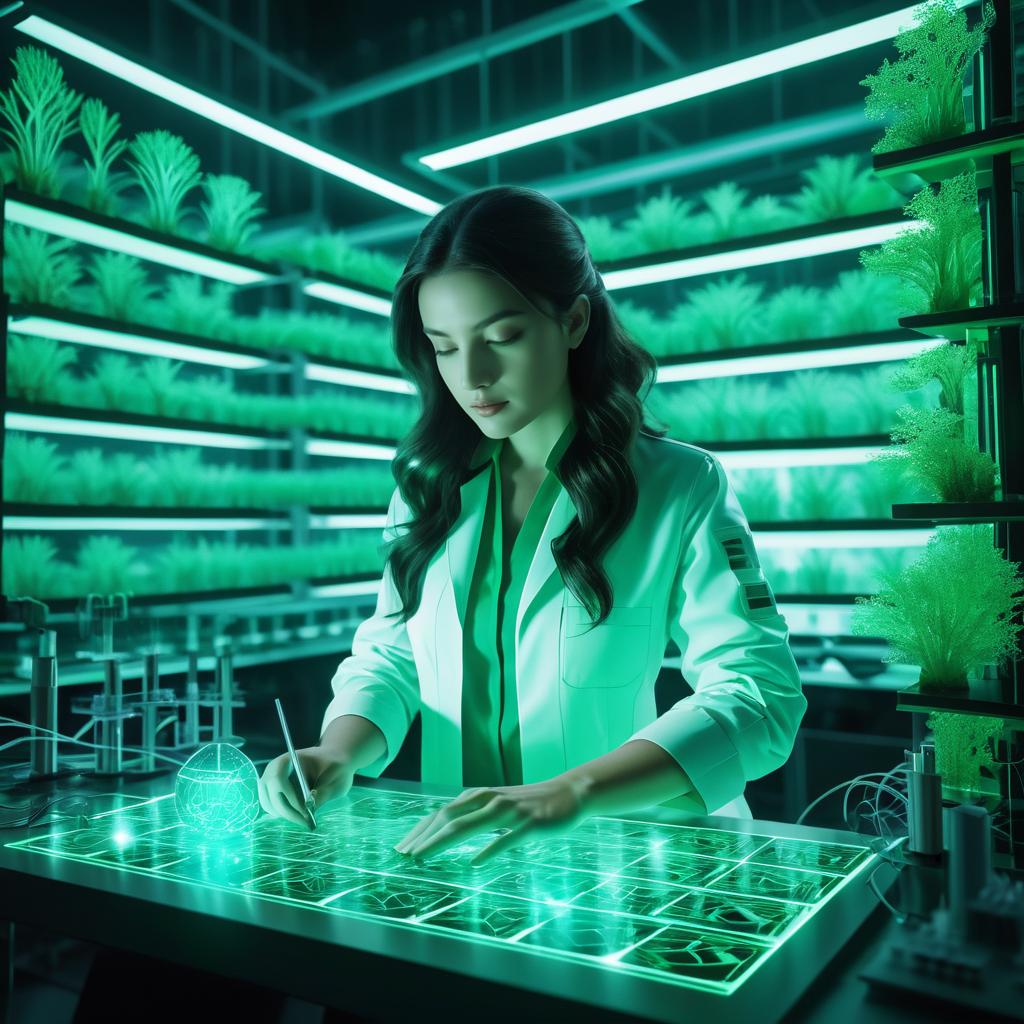 Futuristic Researcher in High-Tech Lab