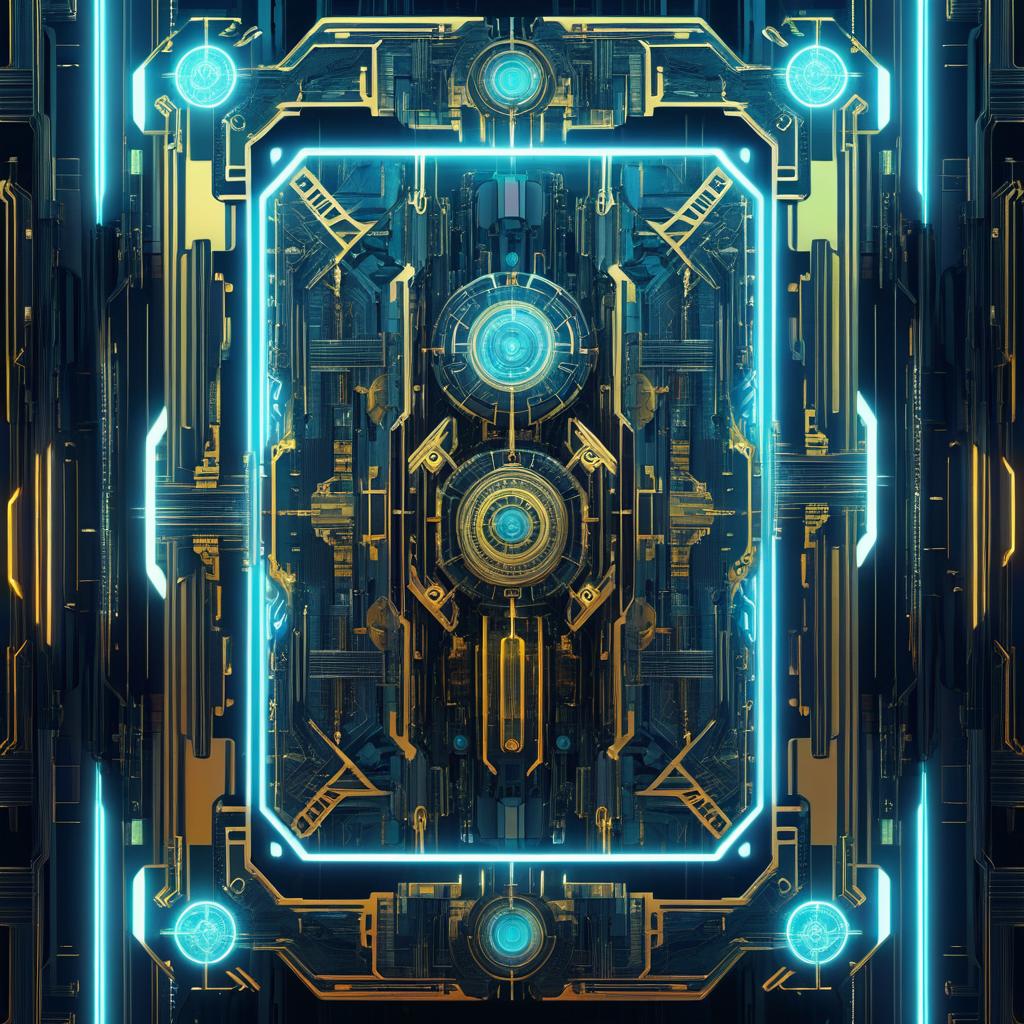 Cyberpunk Robot Tarot Card Design