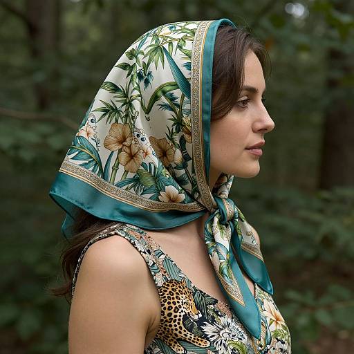 Classic Woman with Luxury Silk Scarf