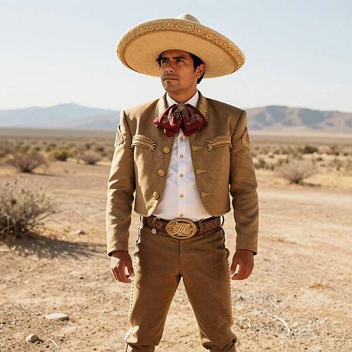 Mexican Charro Model in Desert