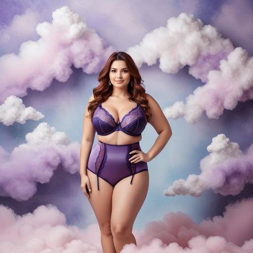 Woman in Lavender Lace Lingerie Set