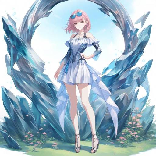 Serene Girl in Meadow with Style