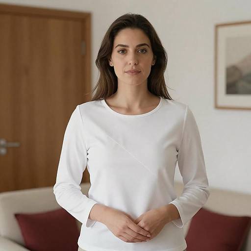 Calm Woman in a Cozy Room Setting