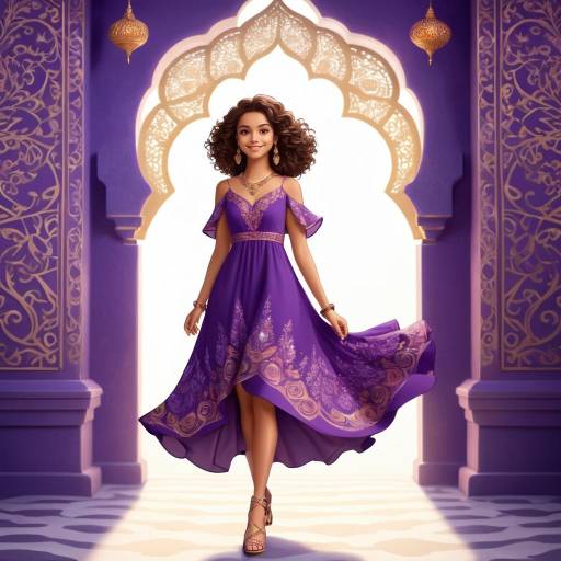 Radiant Girl in Elegant Purple Gown Radiant Girl in Elegant Purple Gown