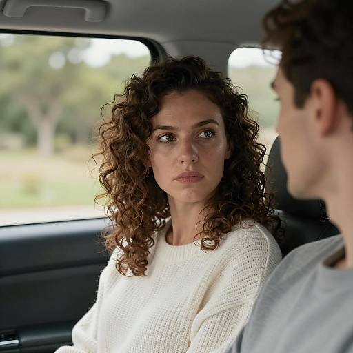 Intense Car Moment with Serious Expressions