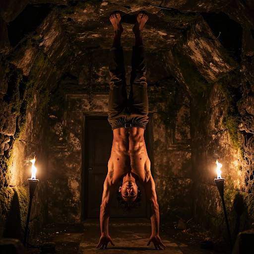 Upside Down Hanged Man in Dungeon