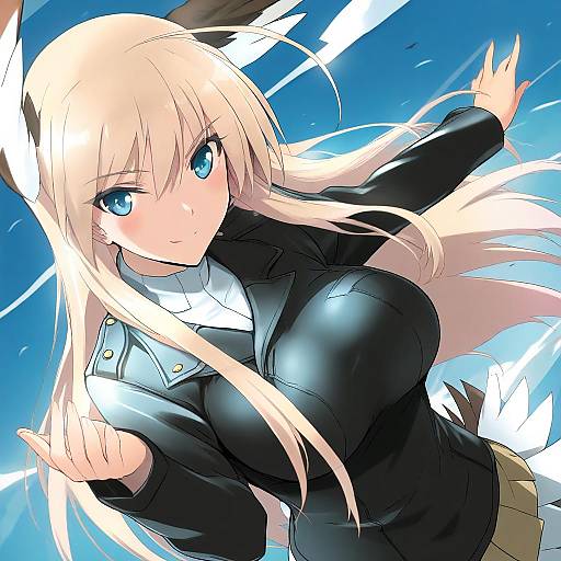 Illustration of Hanna-justina marseille, world witches series in the style of Onigirikun