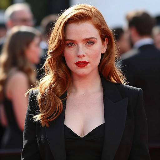 Elegant Red-Haired Woman in Focus