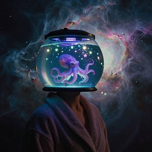 Neon Fishtank-Head in Volumetric Light