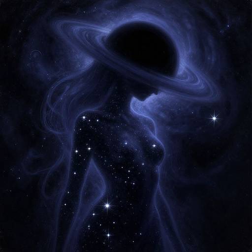 Cosmic Female Entity with Black Hole Head