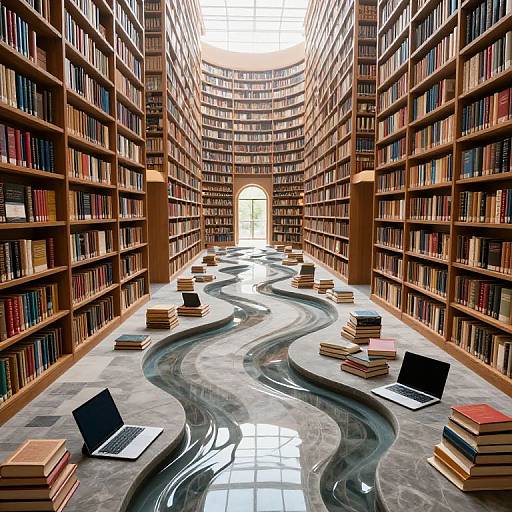 Gravity-Defying Labyrinthine Library