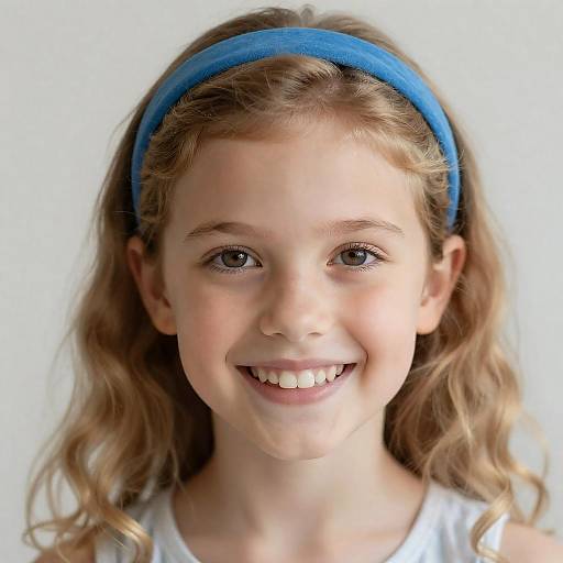 Smiling young girl with blue headband