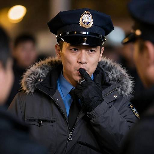 Intense Portrait of Two Gloved Figures