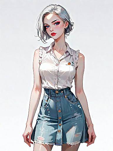 Realistic Female Comic Character Pose