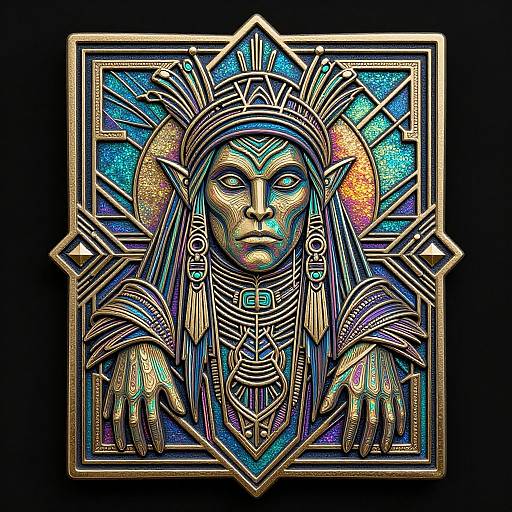 Detailed Skinwalker Line Art Trinket