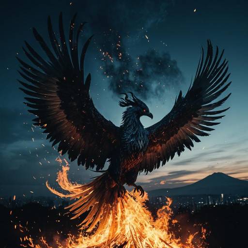 Ethereal Phoenix in Twilight Skyline