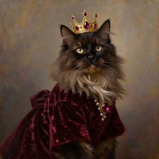 Regal Tortoiseshell Cat Portrait