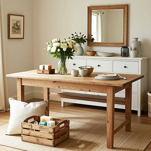 French Farmhouse Guest Room Table and Dresser