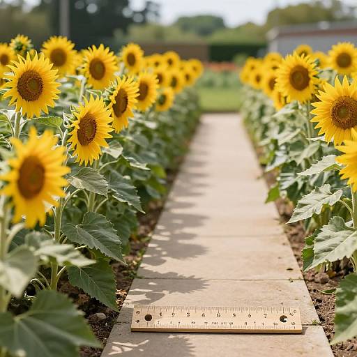 Sunflower-Lined Kids Garden Path