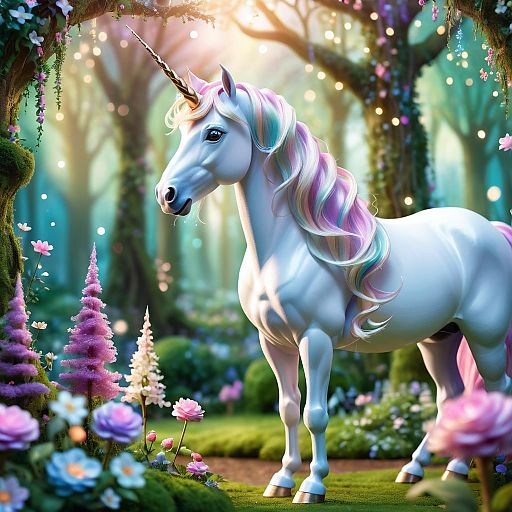 Unicorn in a Magical Enchanted Garden Unicorn in a Magical Enchanted Garden