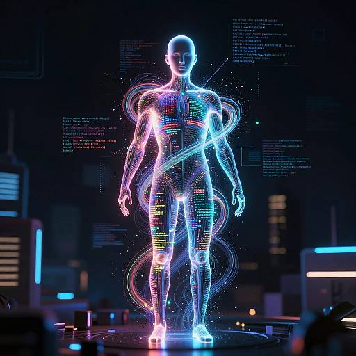 Glowing AI-Human Creativity Fusion