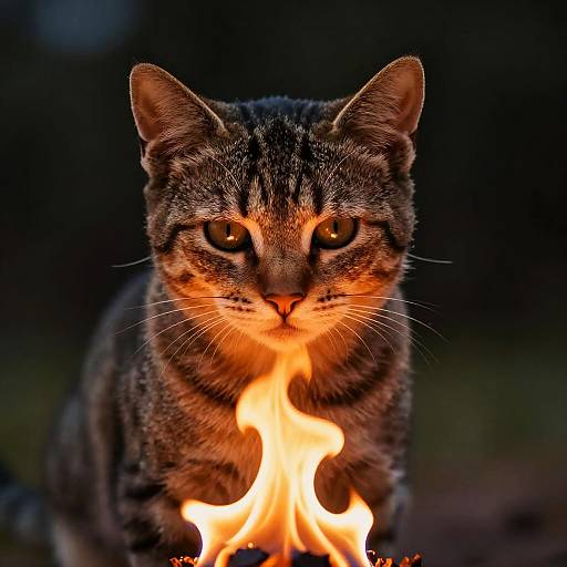 Epic Fantasy Flaming Kitten Portrait