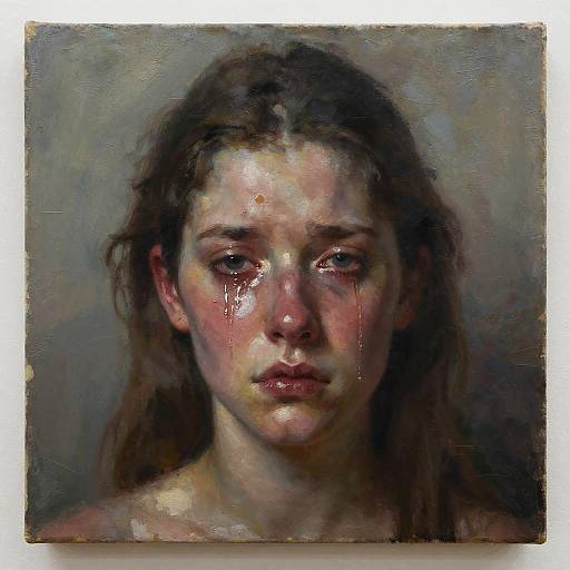 Realistic Sad Artist Oil Painting