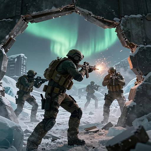 Cinematic Arctic Breach and Clear Scene