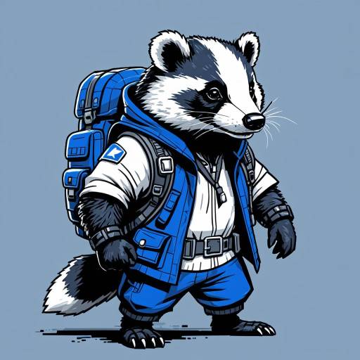 Naughty Badger Explorer in Blue Outfit