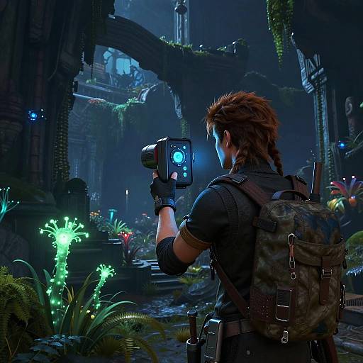 Shisk Pathfinder in Bioluminescent Ruins