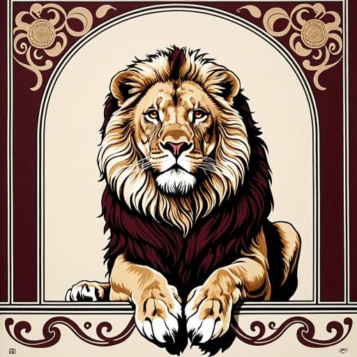 Regal Lion Doodle Art Print Design