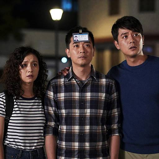 Nighttime Portrait of Three People