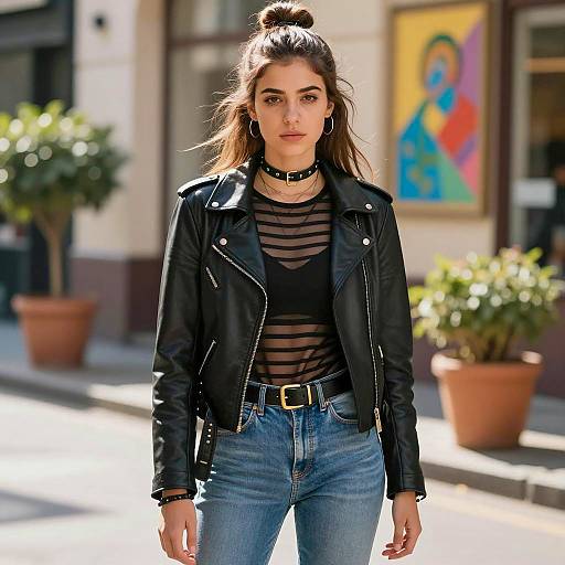 Urban Punk Fashion Portrait of Woman